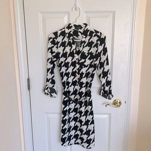 NEW Limited Brand Midi Length Houndstooth Dress